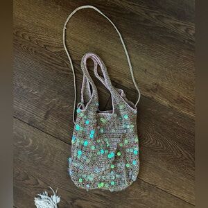 Sequin crochet Tan Shoulder Bag